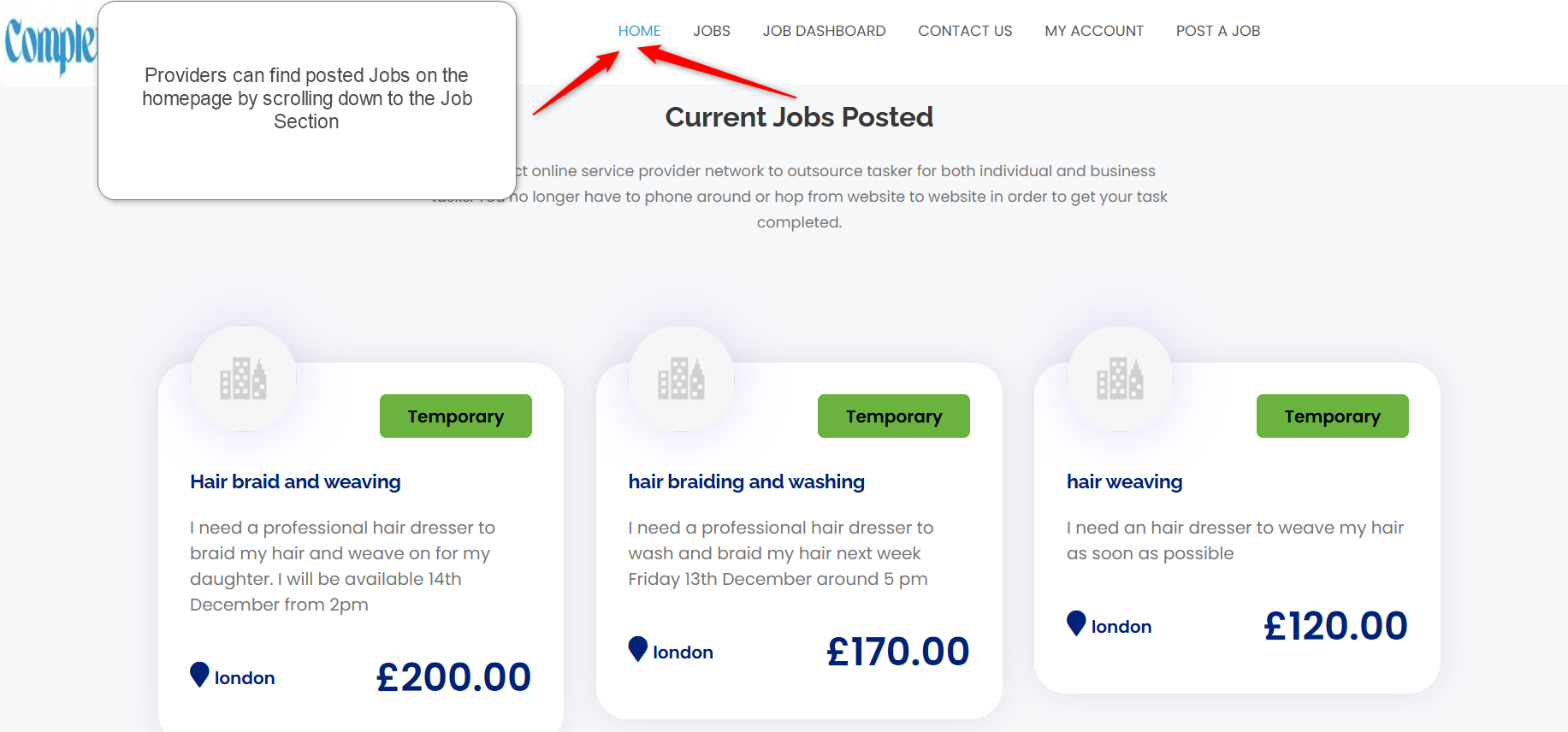 Homepage Jobs