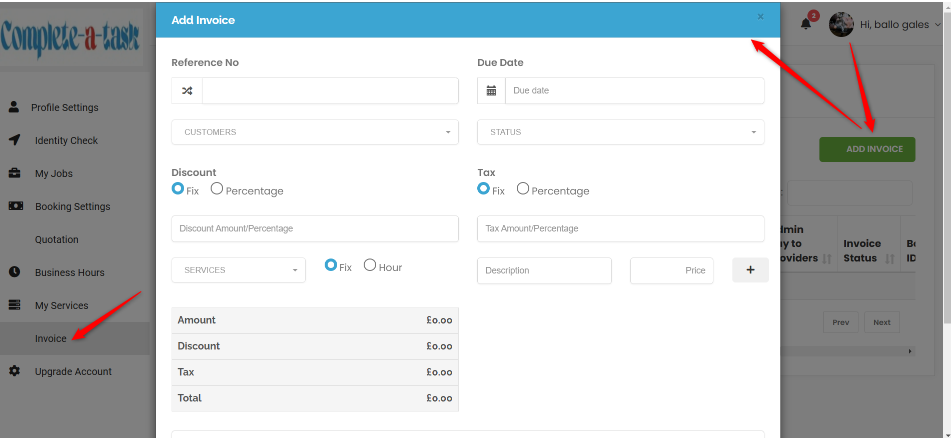 Invoice generated 2